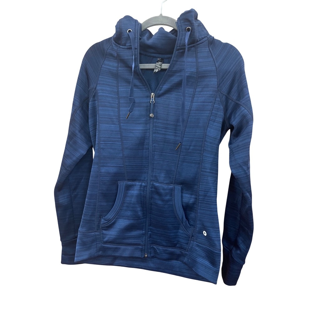 90 Degree By Reflex Womens Blue Full Zip Active Hoodie Jacket Medium